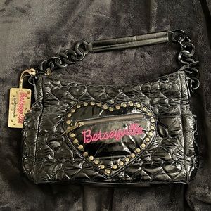 Betsey Johnson quilted heart bag